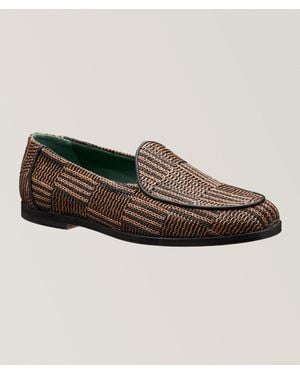 VINNY'S Belgee Raffia Loafers - Brown