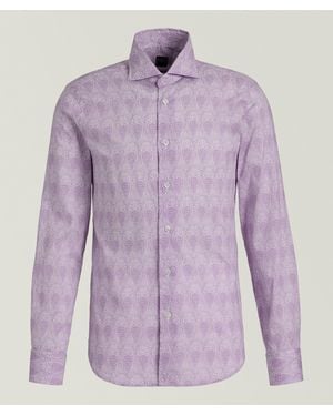 Fedeli Sean Floral Cotton Voile Shirt - Purple