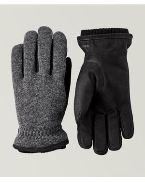 Hestra Noah Leather & Wool Gloves - Black