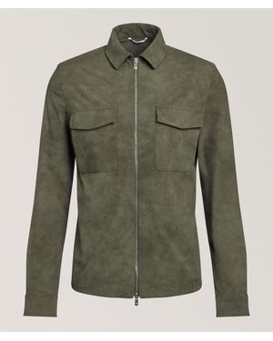 Marco Pescarolo Suede-Effect Overshirt - Green