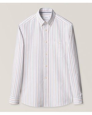Eton Ivy-Fit Bold Striped Cotton Oxford Shirt - White