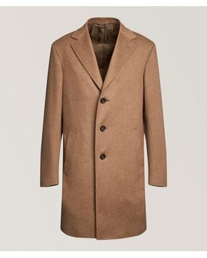 Canali Mãlange Kei Wool Overcoat - Brown