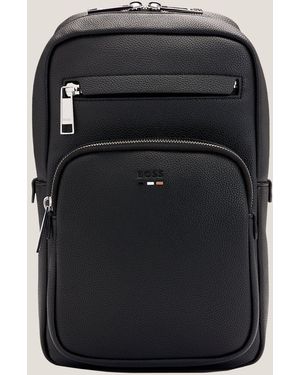 BOSS Ray Faux Leather Mono-Strap Backpack - Black