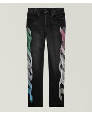 Purple Brand P005 Gradient Logo Slim Straight Jeans - Black
