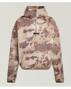 Represent Shuttle Camo Quarter-Zip Hooded Sweatshirt - Green