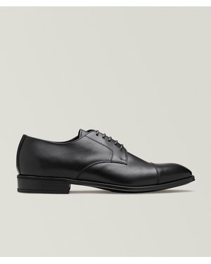Canali Leather Cap-Toe Derbies - Black