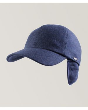 Wigéns Melton Earflap Wool Baseball Cap - Blue