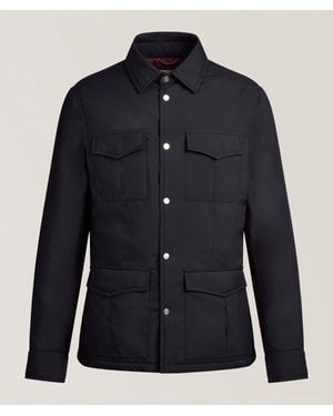 Brunello Cucinelli Four-Pocket Padded Safari Jacket - Blue