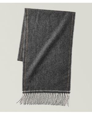 Harry Rosen Houndstooth Cashmere Scarf - Grey