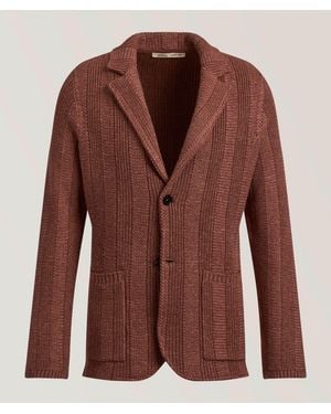 Maurizio Baldassari Textured Linen-Blend Sweater Jacket - Brown