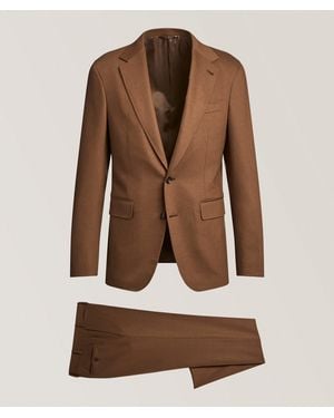 Canali Kei Travel Wool-Blend Suit - Brown