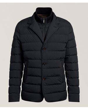 Moorer Sinardi Bib Quilted Jacket - Blue