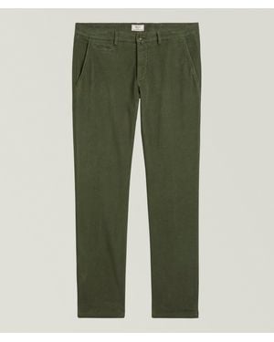BRIGLIA Slim-Fit Stretch Brushed Cotton Pants - Green