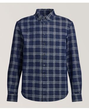 Camplin Check Cotton Denim Shirt - Blue