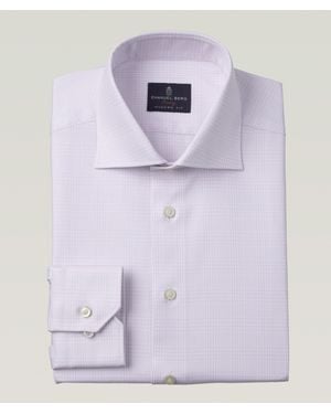 Emanuel Berg Rialto Plaid Yoga Twill Dress Shirt - Purple