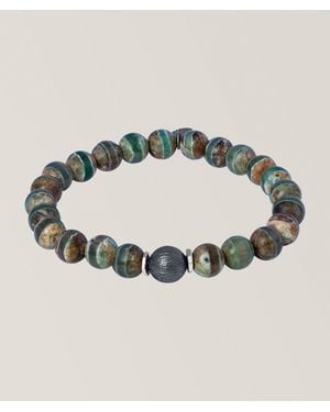 Tateossian Lhasa Graffiato Agate Beaded Bracelet - Metallic