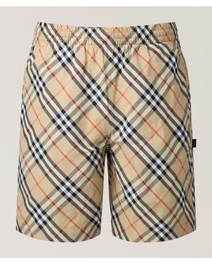 Burberry Check-Print Swim Shorts - Natural