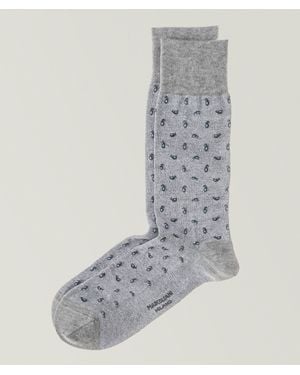 Marcoliani Textured Paisley Linen-Blend Socks - Grey