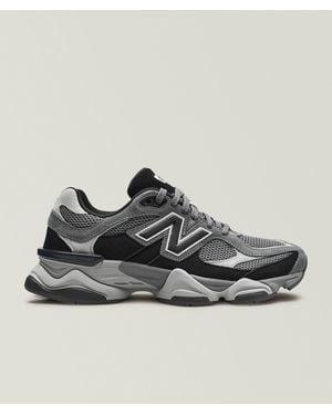 New Balance 9060 Suede-Mesh Sneakers - Black