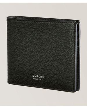 Tom Ford T-Line Grained Leather Bifold Wallet - Black
