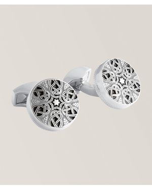 Tateossian Star Weave Round Cufflinks - White