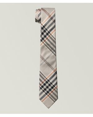 Burberry Check Silk Tie - White