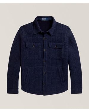 Polo Ralph Lauren Plaid Wool-Blend Overshirt - Blue