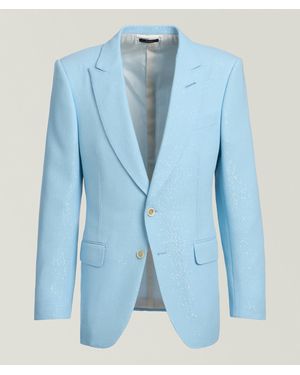Tom Ford Dyllan Sequin Bouclã Tuxedo Jacket - Blue