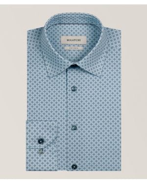 Bugatchi James Geo-Print Ooohcotton Shirt - Blue