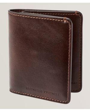 Brunello Cucinelli Leather Folding Cardholder - Brown