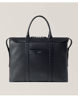 Serapian Cachemire Leather & Mosaico Soft Briefcase - Black