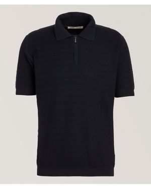 Maurizio Baldassari Micro-Stitch Quarter-Zip Polo - Black