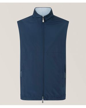 Corneliani Reversible Cotton-Blend Vest - Blue