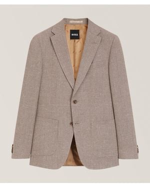 BOSS Slim-Fit Hutson Wool-Blend Sport Jacket - Brown