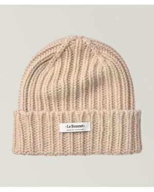 Le Bonnet Le Logo Wool-Angora Ribbed Beanie - Natural