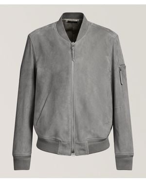 Tom Ford Soft Suede Bomber - Grey