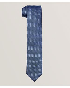 Canali Tonal Dot Silk Tie - Blue