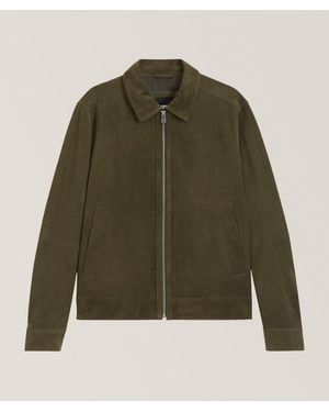 BOSS Malbano Suede Leather Jacket - Green