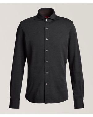 Isaia Double Face Wool-Blend Shirt - Black
