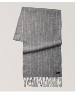 BOSS Stellan Pinstripe Wool Scarf - Grey