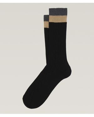ANT45 Cherso Cable Knit Cotton Socks - Black