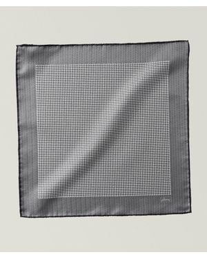 Brioni Patterned Silk Pocket Square - Grey