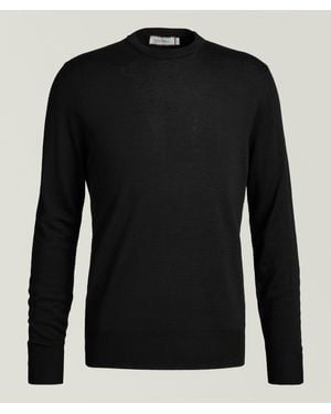Canali Merino Wool Crewneck Sweater - Black