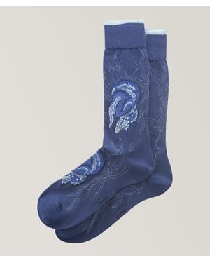 Marcoliani Koi Fish Cotton-Blend Socks - Blue