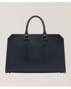 Emporio Armani Tumbled Leather Briefcase - Black