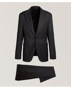 Canali Capri Peak Wool Suit - Black