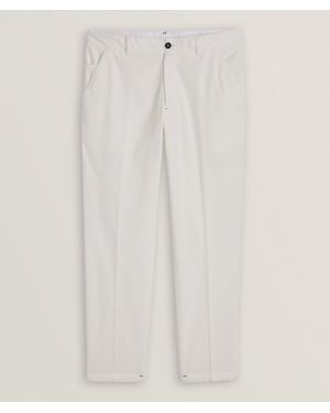 Isaia Corduroy Stretch-Cotton Pants - White