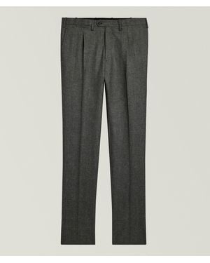 Kiton Herringbone Wool-Cashmere Dress Pants - Grey