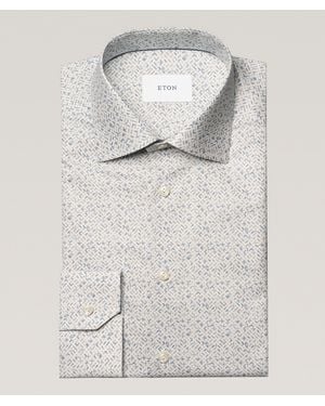 Eton Contemporary-Fit Geometric Twill Dress Shirt - Grey