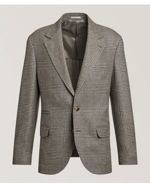 Brunello Cucinelli Glen Check Deconstructed Sport Jacket - Grey